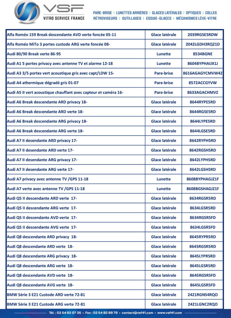 Nouveautés vitrage - Newsletter Juillet & Août 2019 - VSF